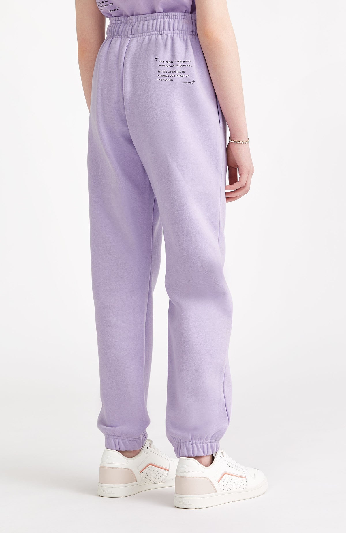 White and purple online joggers