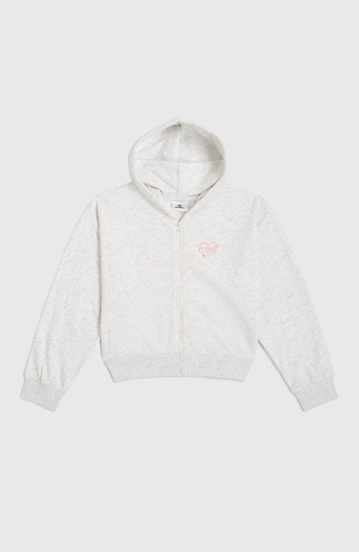 Script Falf-Zip Hoodie | White Melange