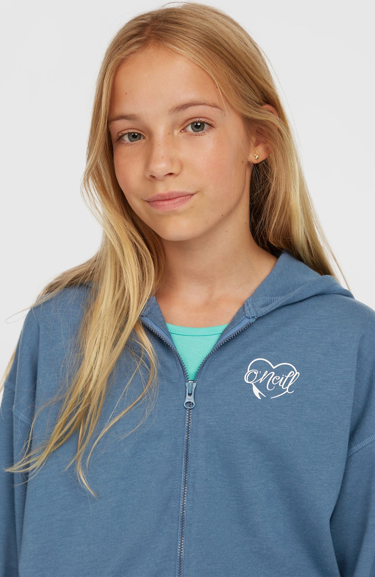 Script Falf-Zip Hoodie | Copen Blue