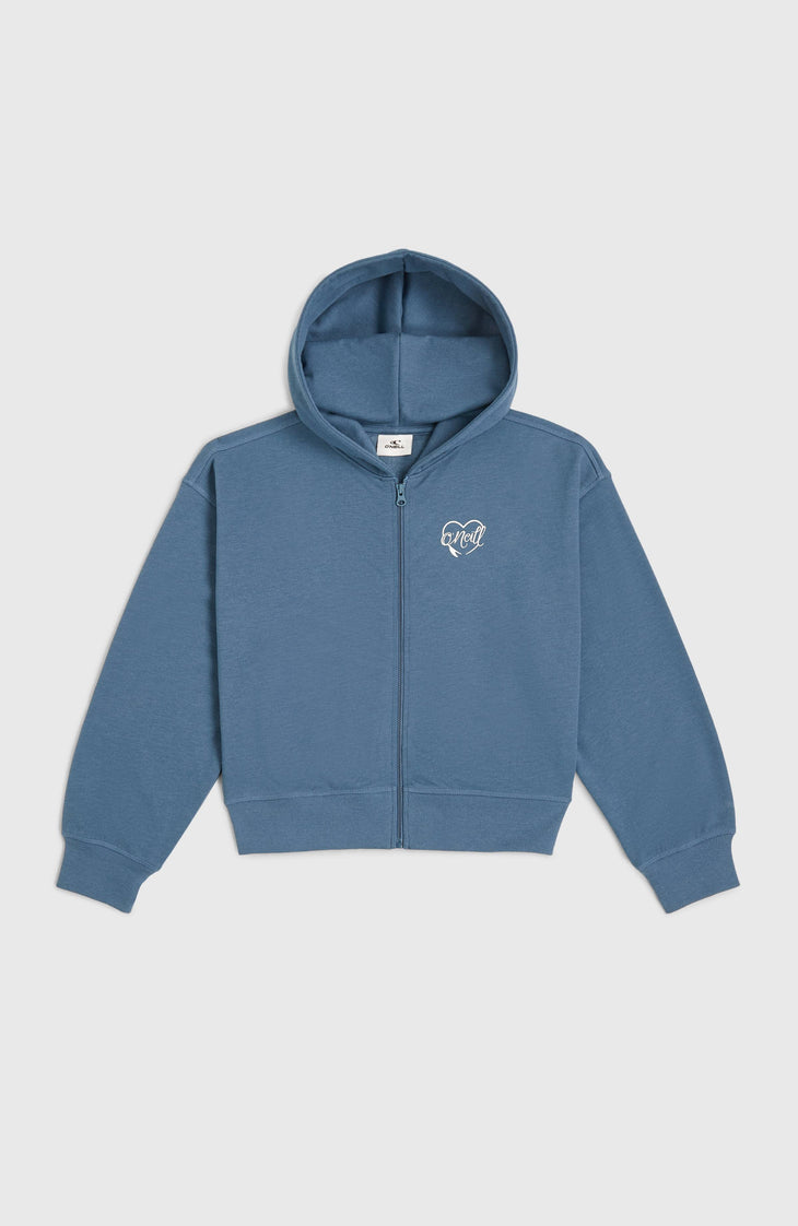 Script Falf-Zip Hoodie | Copen Blue