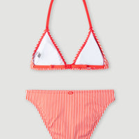 Surf State Triangle Bikini Set | Red Simple Stripe