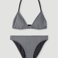 Surf State Triangle Bikini Set | Black Simple Stripe