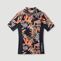 O'Neill Printed Skin S/Slv | Black Tropical Flower