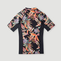 O'Neill Printed Skin S/Slv | Black Tropical Flower