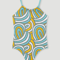 Mix and Match Cali Swimsuit | Blue Rainbow Stripe