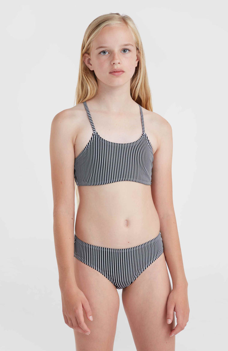 Essentials Bikini Set | Black Simple Stripe
