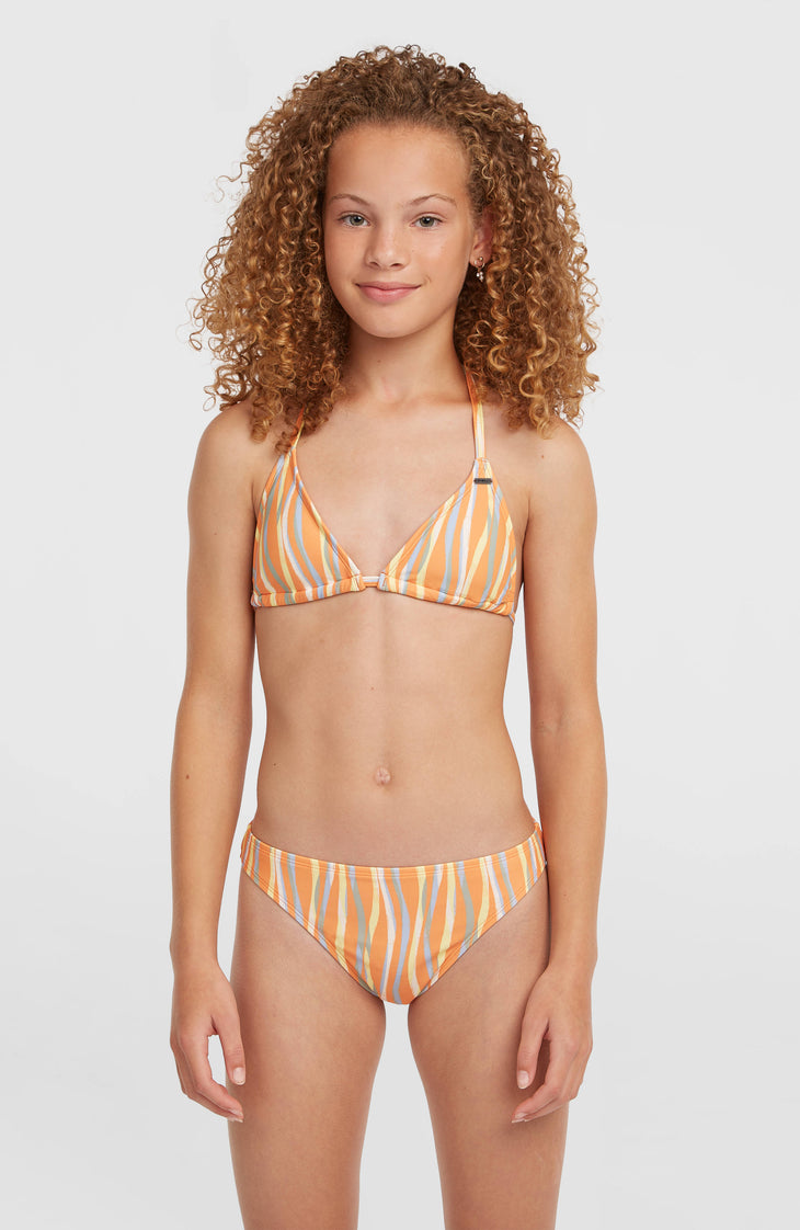 Essentials Triangle Bikini Set | Funky Peach Swirly