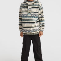 Superfleece Half-Zip Hoodie | Grey Ikat Stripe