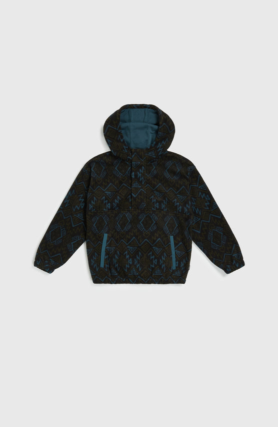Superfleece Half-Zip Hoodie | Black Retro Ikat