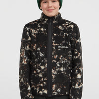 High-Pile Full-Zip Fleece | Black/Beige Quarry