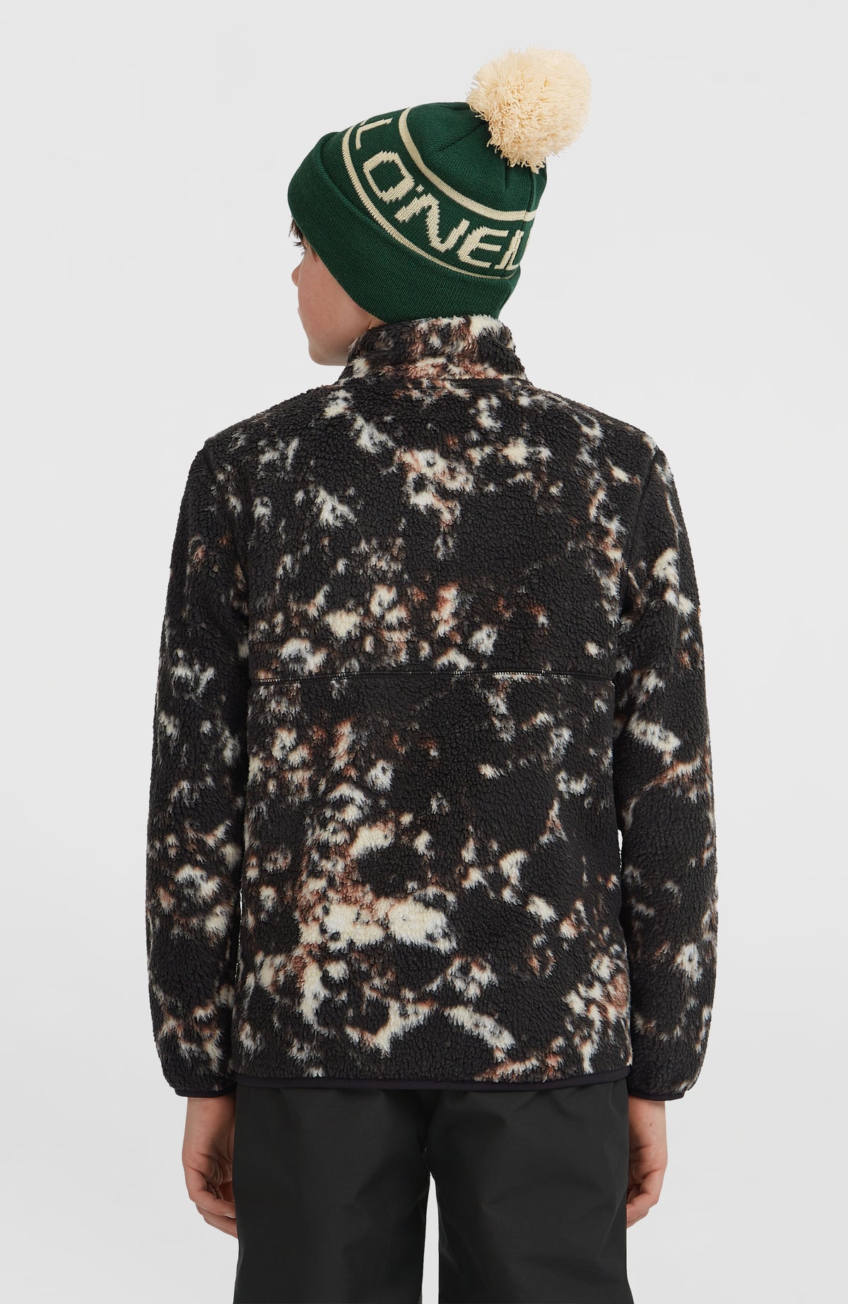 High-Pile Full-Zip Fleece | Black/Beige Quarry