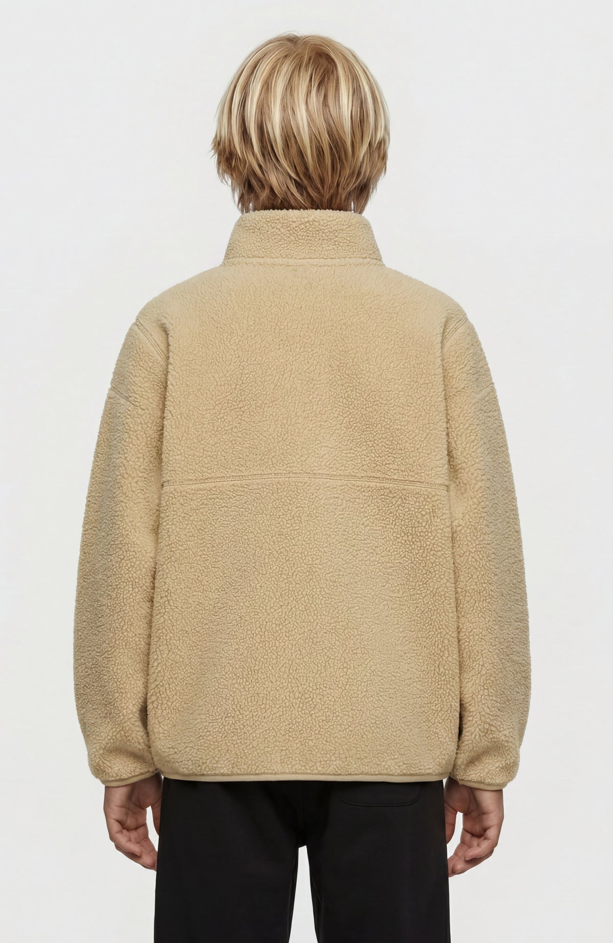 High-Pile Full-Zip Fleece | Olive Blush