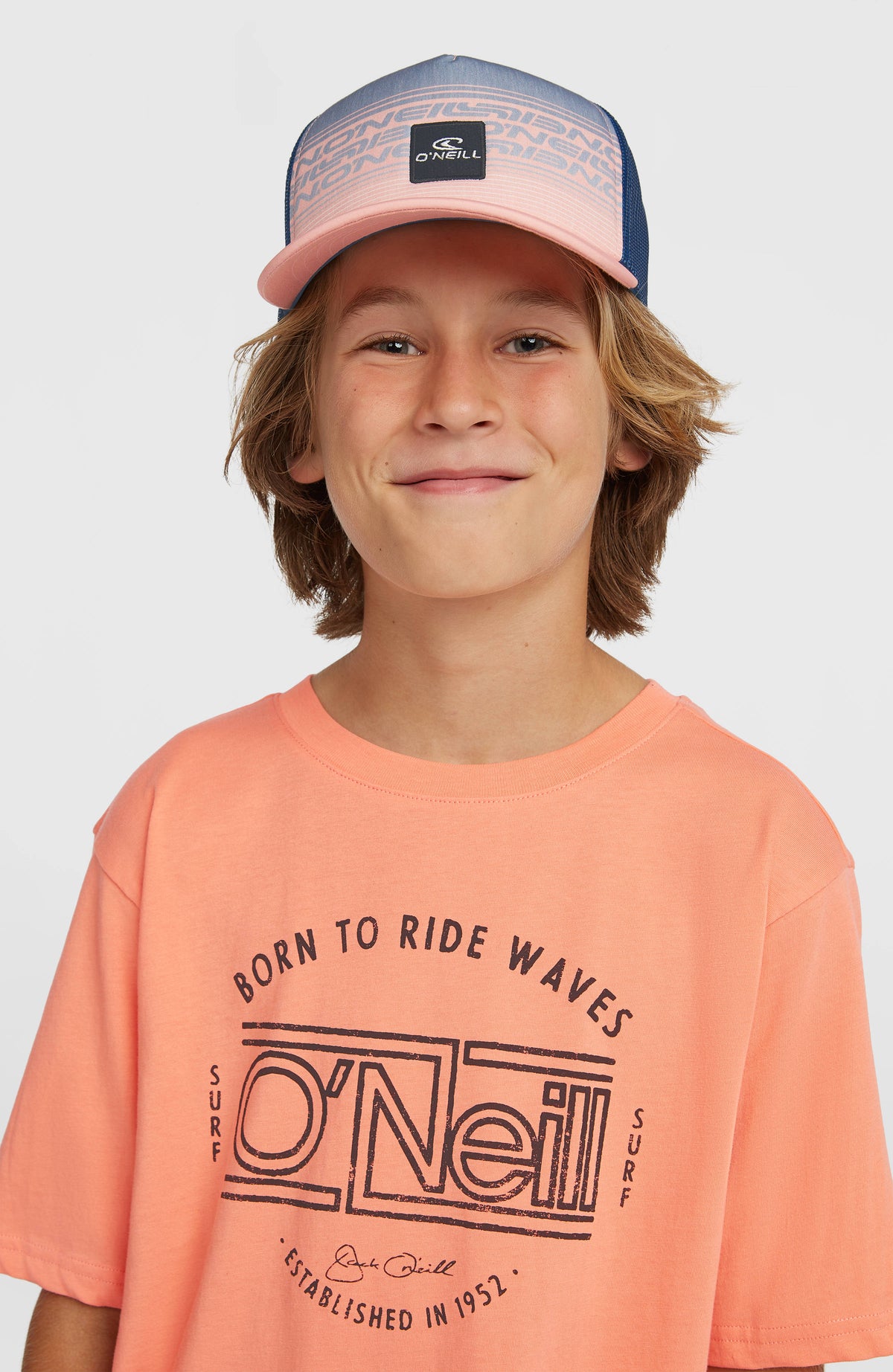 O'Neill Summer Camp Trucker Cap | Boys Pink Heritage O'Neill