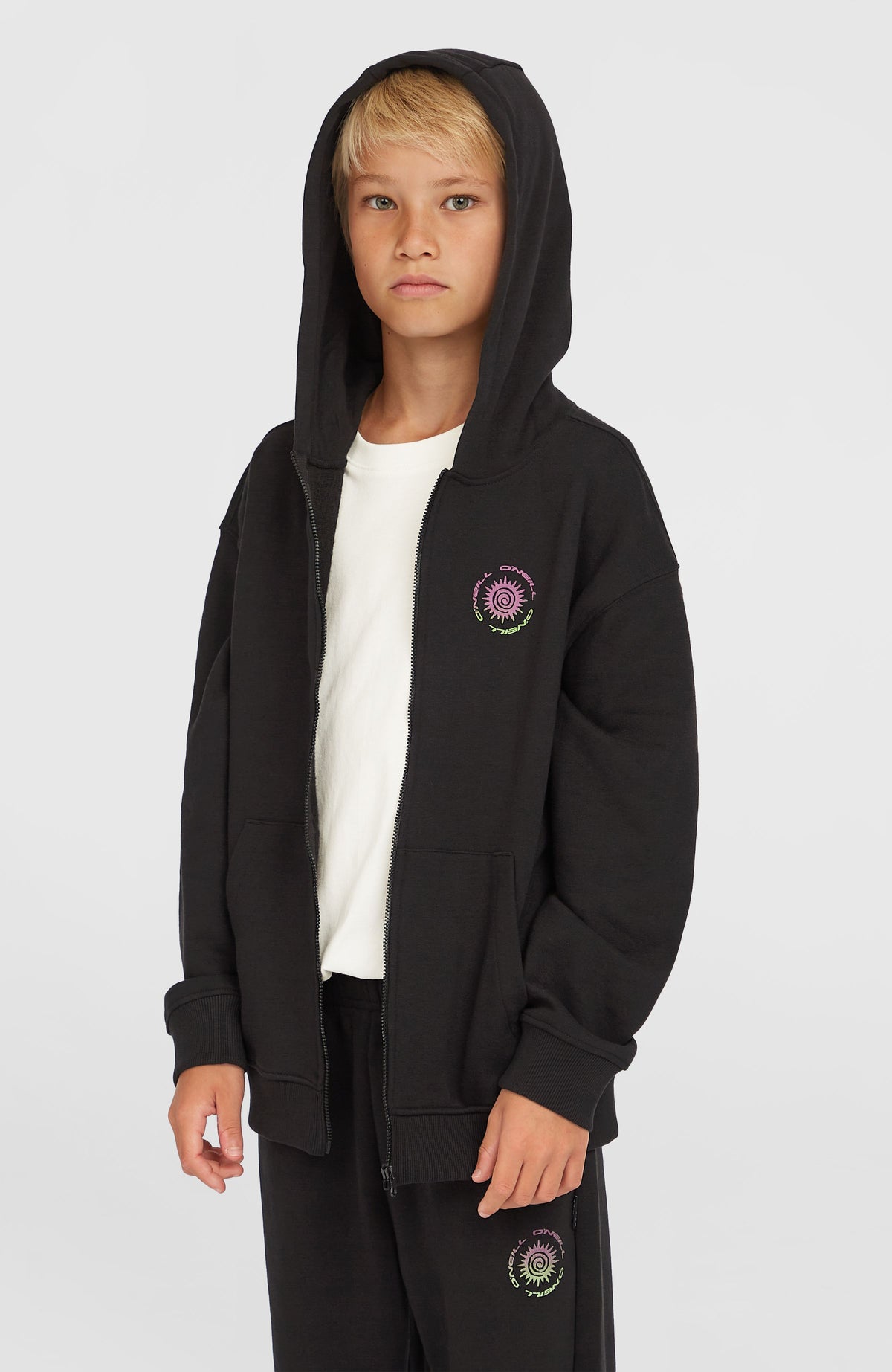 Graphic Full Zip Hoodie | Black Out