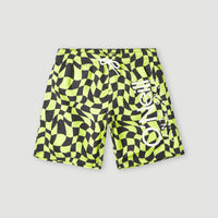 Cali Crazy 14'' Swim Shorts | Yellow Checkboard