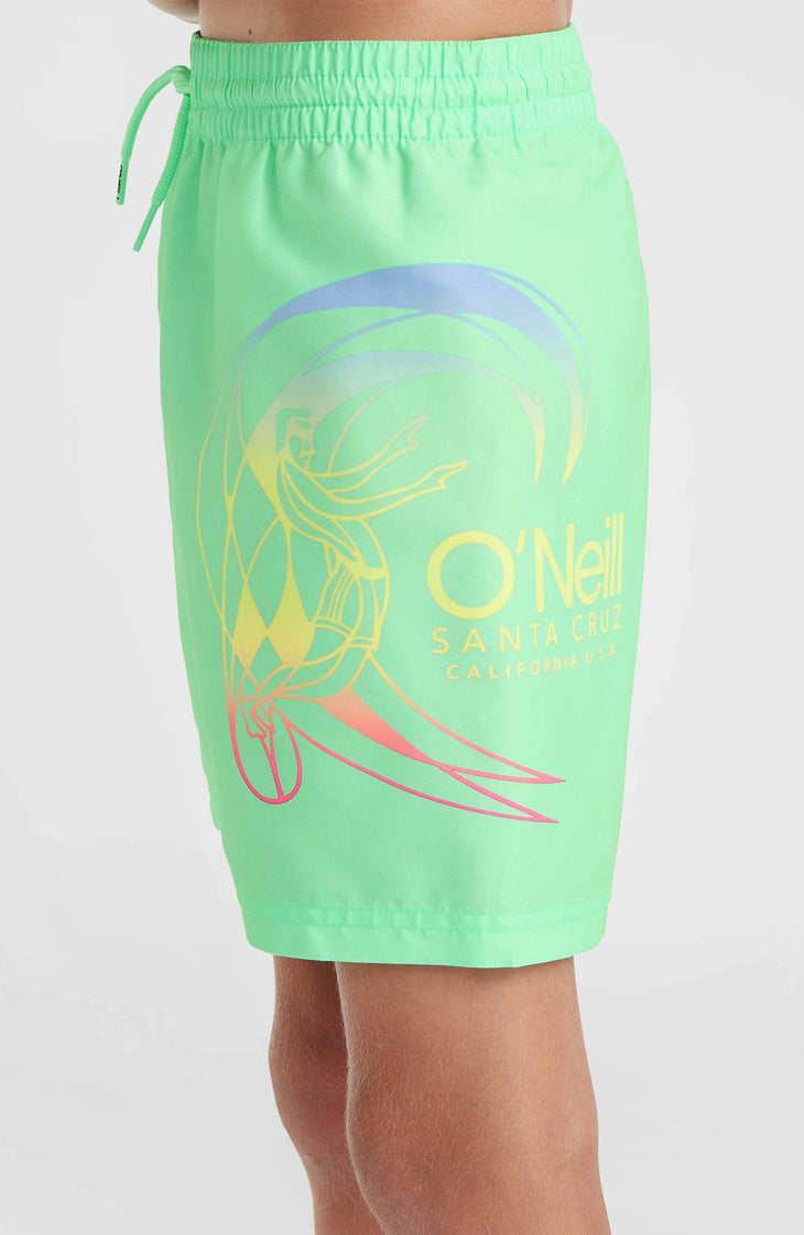 Circle Surfer 14'' Swim Shorts | Neon Green Circle Surfer Gradient Panel