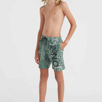 Mix and Match Cali Floral 14'' Swim Shorts | Green Tonal Tropicana