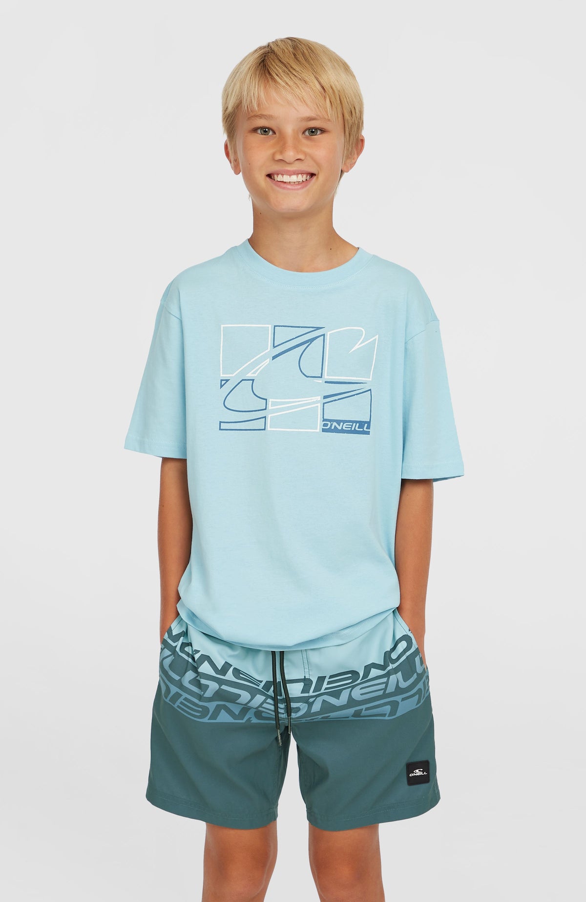 Cali Stripe 14'' Swim Shorts | Blue Upside Down