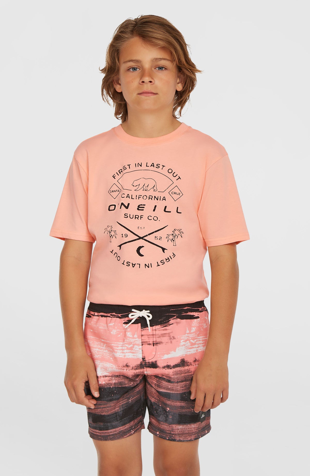 Cali Gradient 14'' Swim Shorts | Coral Melted Texture