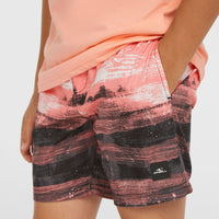 Cali Gradient 14'' Swim Shorts | Coral Melted Texture