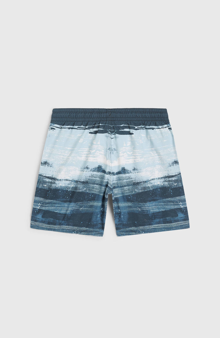 Cali Gradient 14'' Swim Shorts | Blue Melted Stripe Boys