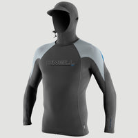 O'Zone Long Sleeve Crew Skin with Hood | GRAPHITE/COOL GREY/OCEAN