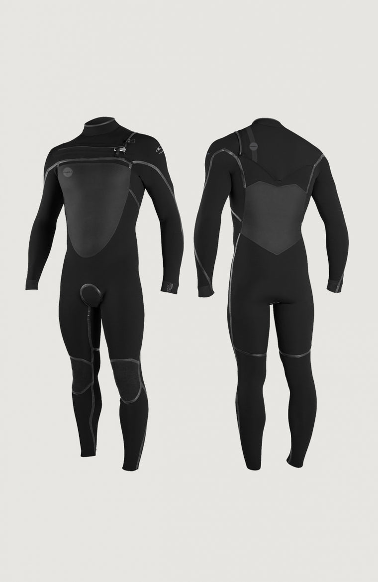 Psycho Tech Chest Zip 3/2mm Full Wetsuit | BLACK/BLACK