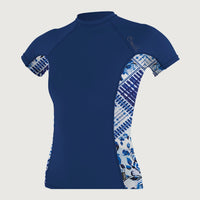 Skins Side Print Short Sleeve Rash Guard | Dark Blue