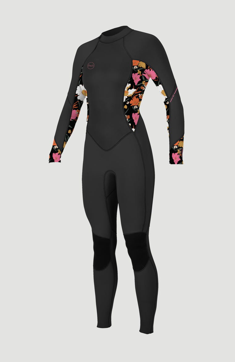 Bahia 3/2mm Back Zip Full Wetsuit | BLACK/BLUEMCHEN/BLUEMCHEN