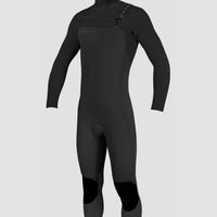 Hyperfreak 5/4mm Chest Zip Full Wetsuit with Hood | BLACK/BLACK