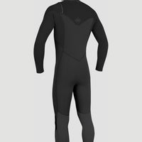 Hyperfreak 5/4mm Chest Zip Full Wetsuit with Hood | BLACK/BLACK