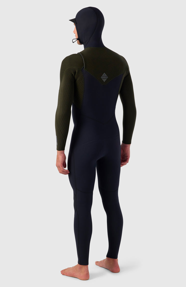 Hyperfreak Plus 5/4mm Chest Zip Full Wetsuit w/Hood | BLACK/BLACK