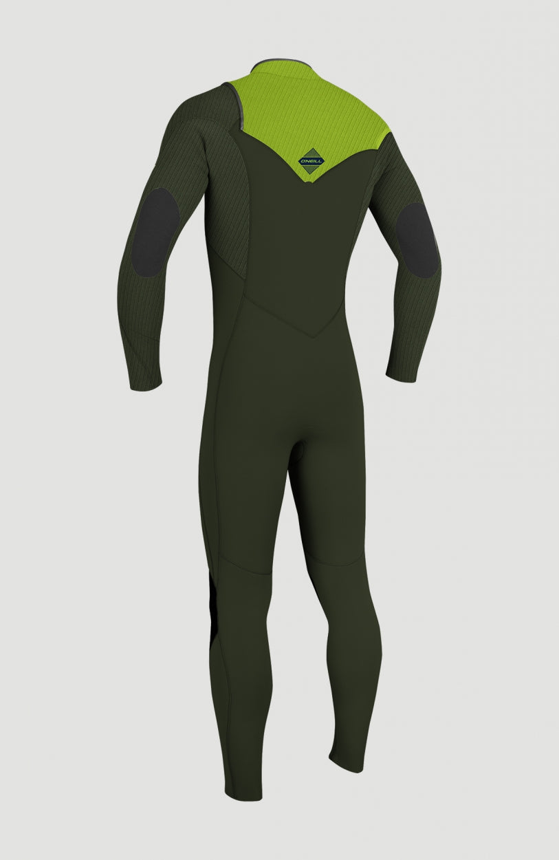 Hyperfreak Plus 4/3mm Chest Zip Full Wetsuit | Dark Green