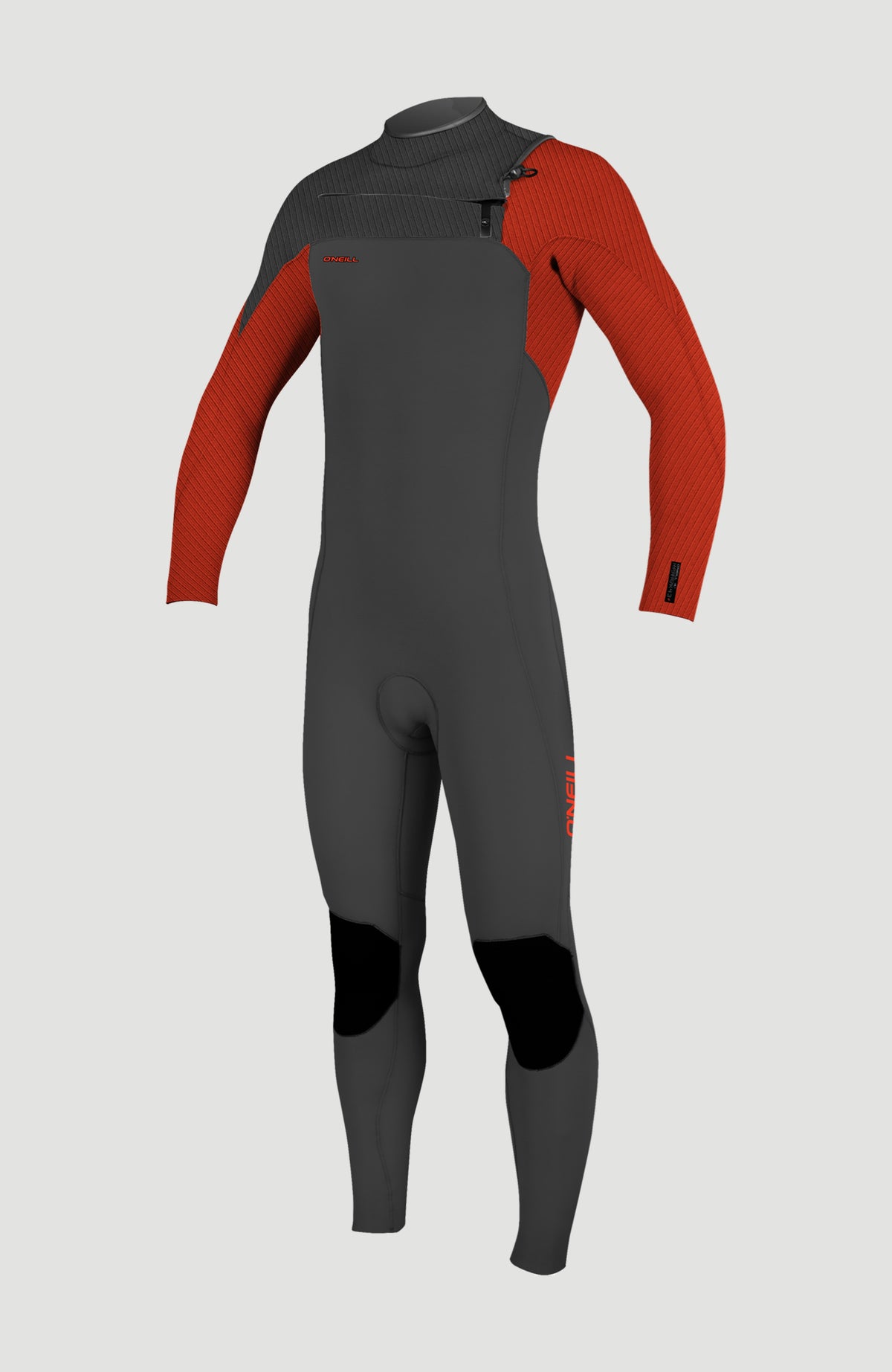 Hyperfreak Plus 4/3mm Chest Zip Full Wetsuit | RAVEN/RAVEN/FIRE RED