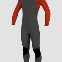 Hyperfreak 4/3mm+ Chest Zip Full Wetsuit | RAVEN/RAVEN/FIRE RED