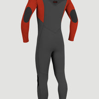 Hyperfreak 4/3mm+ Chest Zip Full Wetsuit | RAVEN/RAVEN/FIRE RED