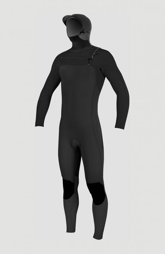 Epic 6/5/4mm Chest Zip Full Wetsuit with Hood | BLACK/BLACK