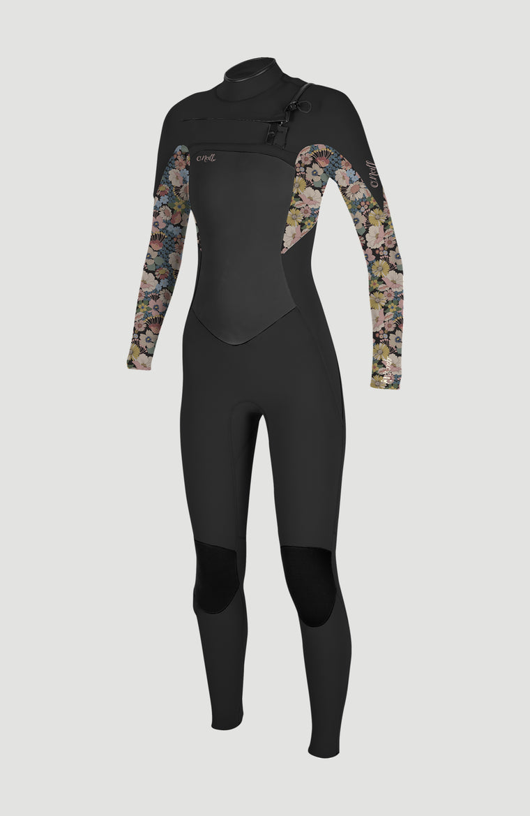 Epic 4/3mm Chest Zip Full Wetsuit | BLACK/TWIGGY