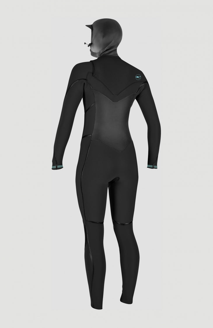 Psycho Tech 6/4mm Chest Zip Hood Full Wetsuit | BLACK/BLACK