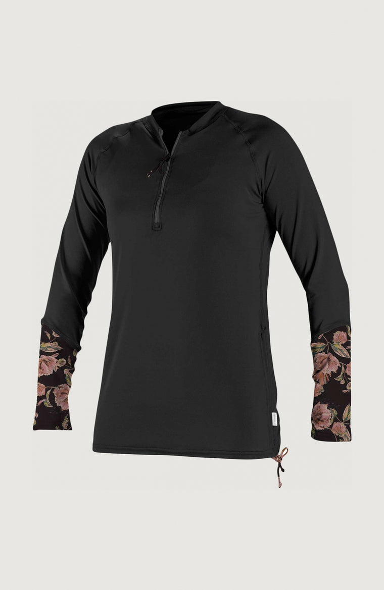 Front Zip Long Sleeve UV Shirt | Black