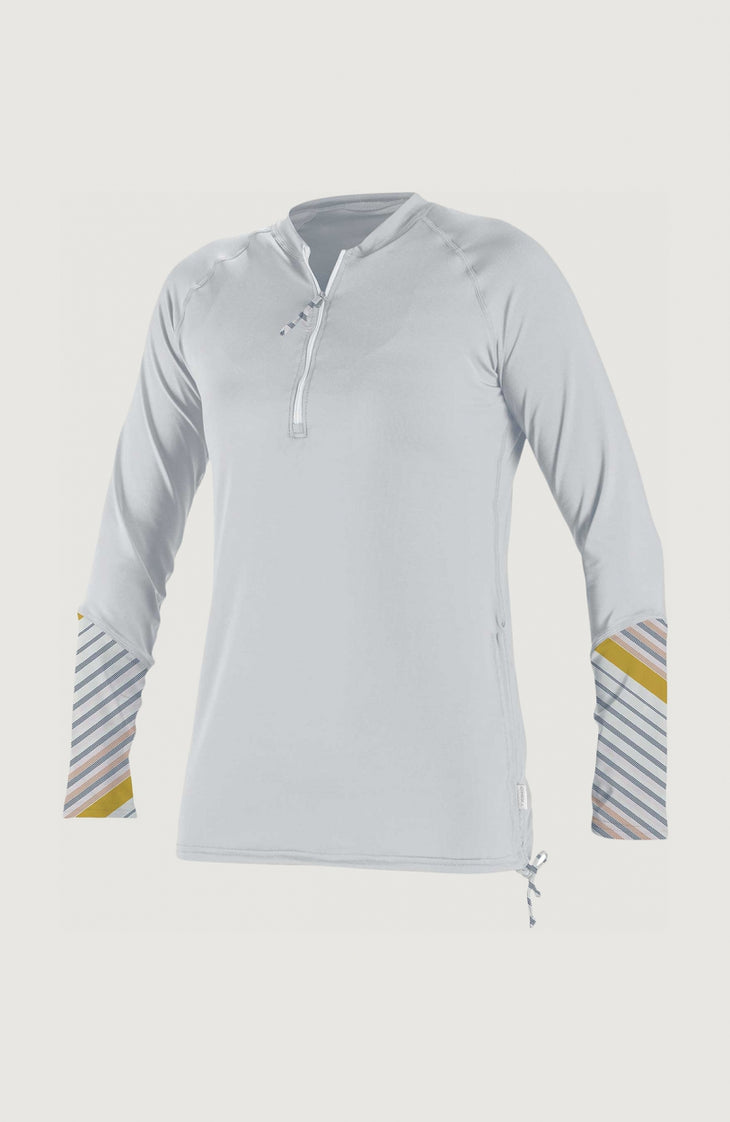 Front Zip Long Sleeve UV Shirt | White