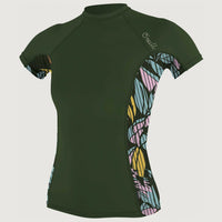 Side Print Short Sleeve Rash Guard | Dark Green