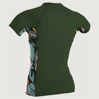 Side Print Short Sleeve Rash Guard | Dark Green