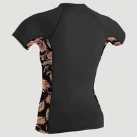 Side Print Short Sleeve Rash Guard | Black