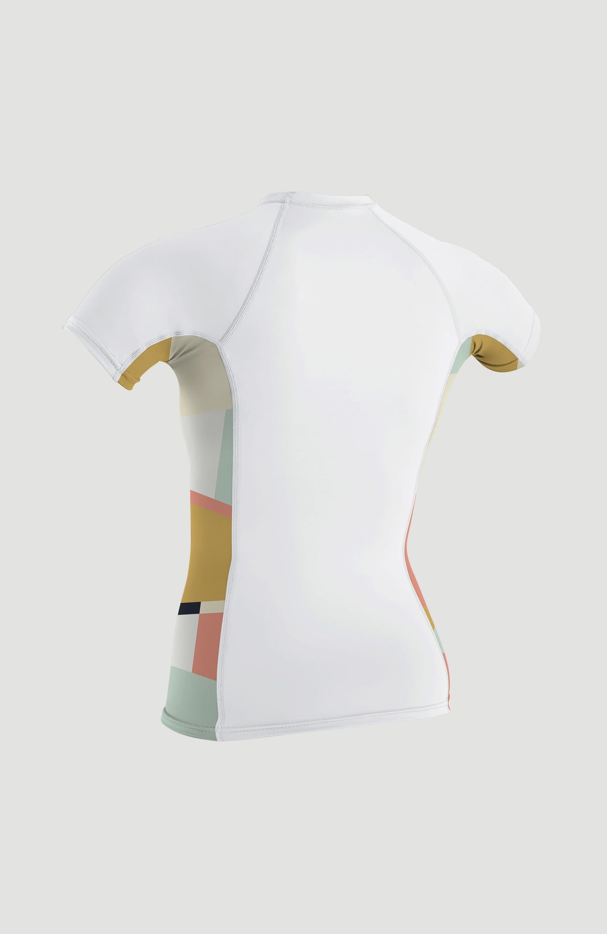 Side Print Short Sleeve Rash Guard | WHITE/JASMINE