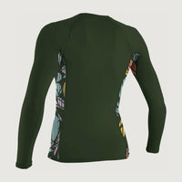 Side Print Long Sleeve Rash Guard | Dark Green