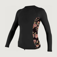 Side Print Long Sleeve Rash Guard | Black