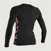 Side Print Long Sleeve Rash Guard | Black