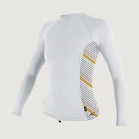 Side Print Long Sleeve Rash Guard | White