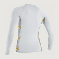 Side Print Long Sleeve Rash Guard | White